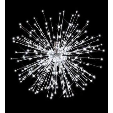 Függő csokor ezüst - 80cm kültéri - 441 hidegfehér statikus fény + 63 hidegfehér flash led - 18W - 24V - IP55 Függő csokor ezüst - 80cm kültéri - 441 hidegfehér statikus fény + 63 hidegfehér flash led - 18W - 24V - IP55