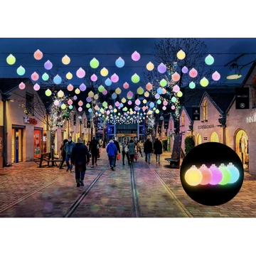 Decoratív függő színes gömbök 24V - 3,00m x1,50m - 24W - IP55 Decoratív függő színes gömbök 24V - 3,00m x1,50m - 24W - IP55