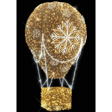 3D HERA Hőlégballon - 3,50 méteres - Melegfehér - 124W - IP55/69 - Kárpitos - Animált