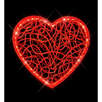 3D LOVE PIROS SZÍV - 0,60 méteres - Piros/melegfehér - 8W - IP66/69