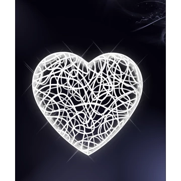 Függeszték 3D FEHÉR SZÍV - 0,60 méteres - Hidegfehér - 10W - IP66/69
