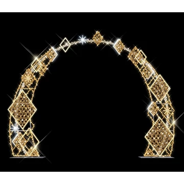 3D QUADRILLE ARCH kapu - 3,75 méteres - Melegfehér - 60W - IP55/69 - Animált