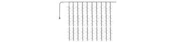 Fényfüggöny 2 x 0,80 méteres, flash, 140 melegfehér statikus + 28 hidegfehér flash led fehér kábel