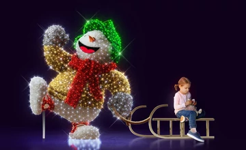 3D Max hóember -  2,20 méteres - Színes - 33W - IP55/69 - Kárpitos - Animált - Ráülhető
