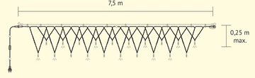 Fényjégcsap LACE - 7,5 m x 0,25 m - 120 statikus hidegfehér + 30 slowflash hidegfehér LED - 6W - IP66 - fehér kábel