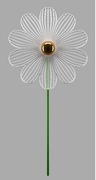 2D PIX FLOWER8 - 1,7 méteres - BIOPRINT -fehér/zöld - passzív dekoráció