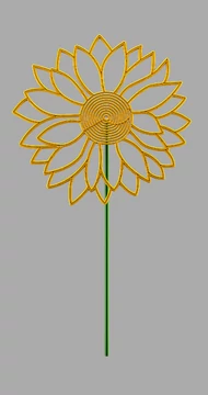 2D PIX FLOWER3 - 1,7 méteres - BIOPRINT - sárga/zöld - passzív dekoráció