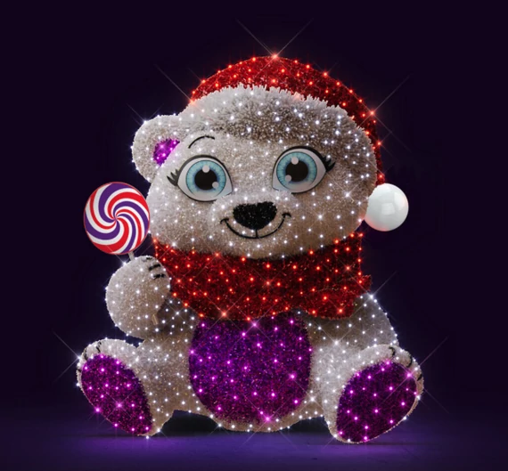 3D DOUDOU Cica  - 2,10 méter -  Színes - 28W - IP55/69 - Kárpitos - Animált