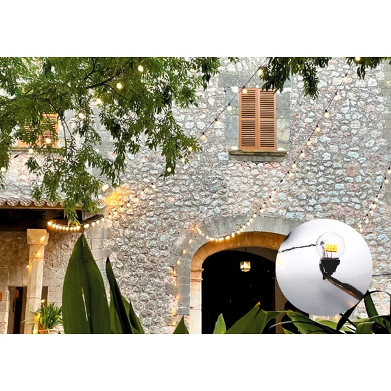 10 méteres melegfehér LED acélsodronyos girland