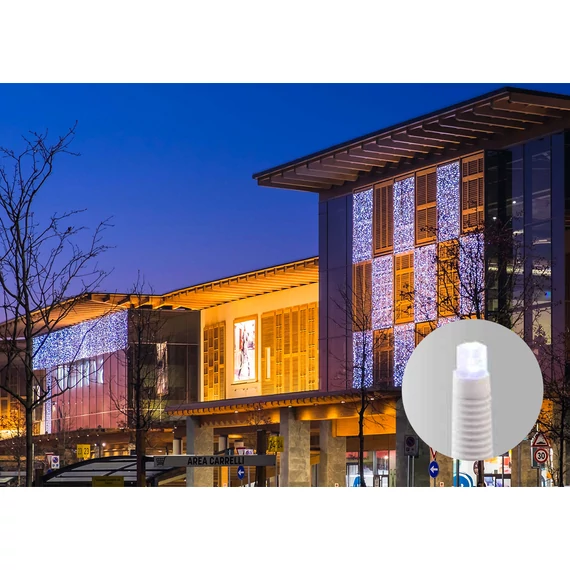 Fényfüggöny LED+ 2 x 1,5 méteres - statikus hidegfehér 210 LED+ - 20W - IP66-69 - IK06