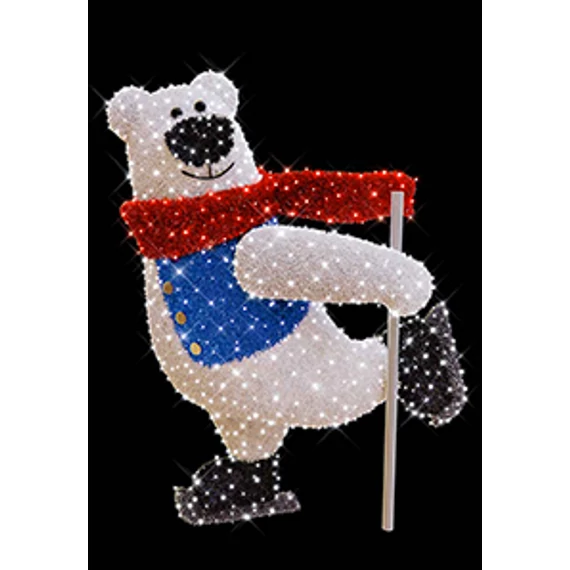 3D SKATE BEAR korcsolyázó jegesmedve - 2,30 méteres - Színes - 40W - IP55/69 - Kárpitos - Animált