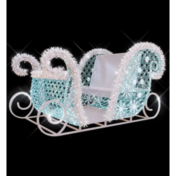3D WIZZ FROZEN szán - 2,30 méteres - Hidegfehér - 73W - IP66/69 - Animált - Beülhető szelfipont