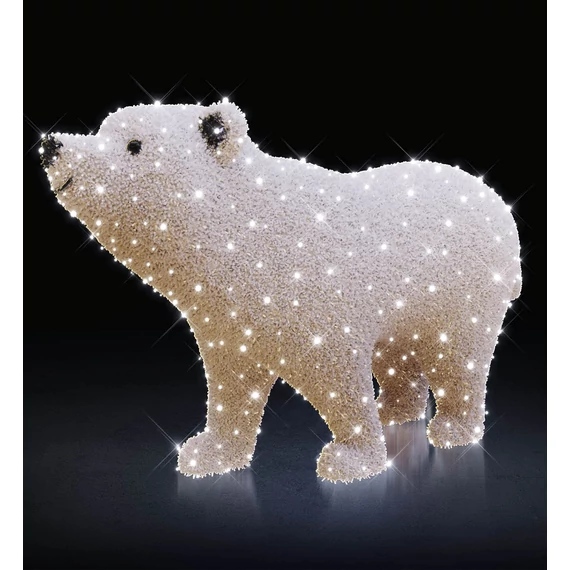 3D DADDY BEAR MEDVE - 2,20 méteres - Hidegfehér - 22W - IP55/69 - Kárpitos