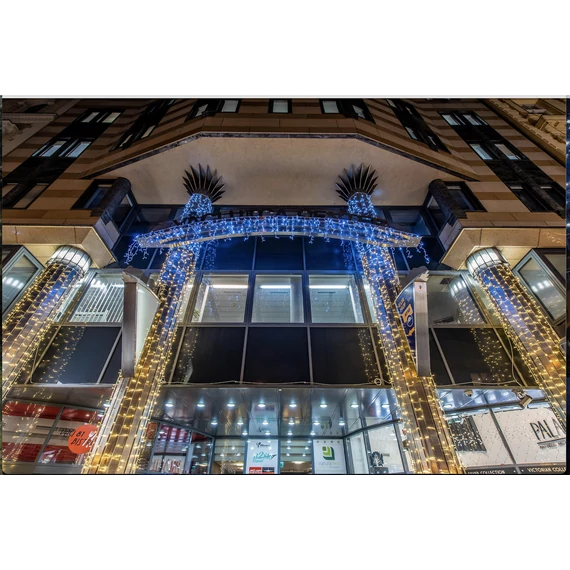 Fényfüggöny 2 x 7 méteres, 750 melegfehér LED, statikus