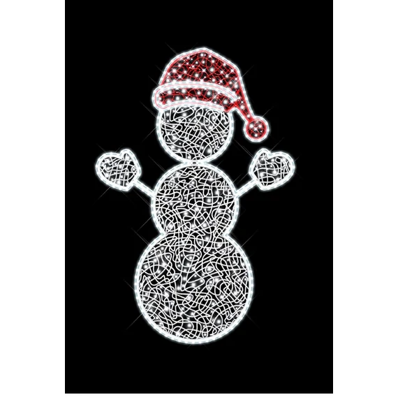 2D SNOWY Hóember - 1,57 méteres - Hidegfehér - 20W - IP66/69 - Animált