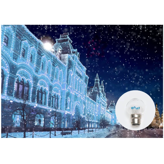 LDL14-B22 Led izzó kék - 230V - 3,68VA - 16mA - max 0,5W - 25 db/szett - Polycarbonat
