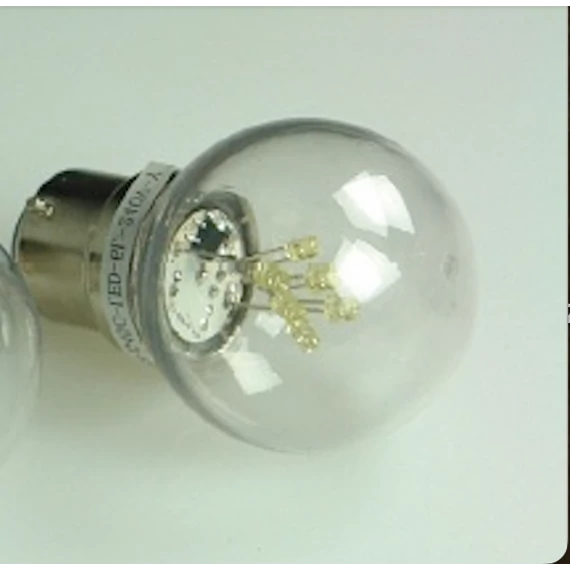 LDL12 - B22 Led izzó sárga  - 230V - 3,68VA - 16mA - max 0,5W - 25 db/szett - Polycarbonat
