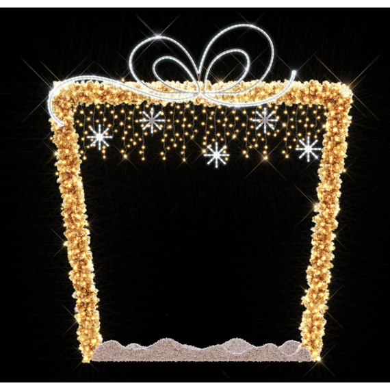 2D XMAS ajándékdoboz kapu - 2,92 méteres - Melegfehér/hidegfehér - 40W - IP66/69 - Animált
