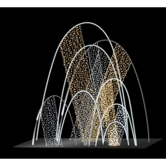 3D TATIANA SZÖKŐKÚT  - 2 méteres - Melegfehér/hidegfehér - 60W - IP55/69 - Animált
