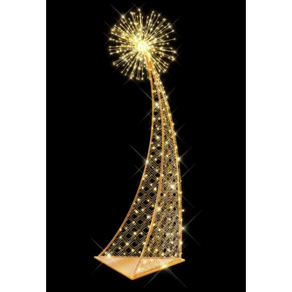 3D DEMI ARCHE FEU csillag oszlop - 2,90 méteres - Melegfehér - 21W - IP55/69 - Animált