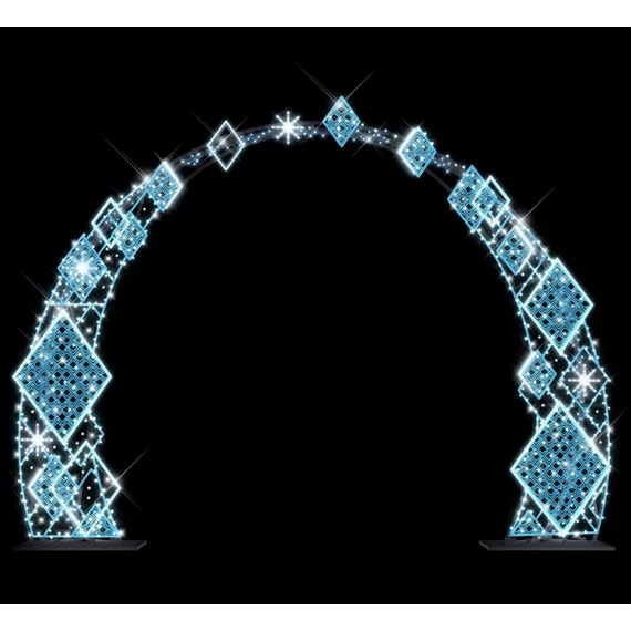 3D QUADRILLE ARCH kapu - 3,75 méteres -Hidegfehér - 60W - IP55/69 - Animált