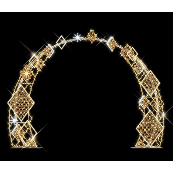 3D QUADRILLE ARCH kapu - 3,75 méteres - Melegfehér - 60W - IP55/69 - Animált