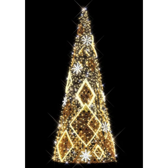 3D QUADRI TREE 3 méteres kúpfenyő melegfehér