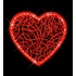 Kép 1/2 - 3D LOVE PIROS SZÍV - 0,60 méteres - Piros/melegfehér - 8W - IP66/69