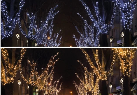 Fényfüzér 20 méteres meleg és hideg fehér 120 led statikus 40 flash, fekete kábel