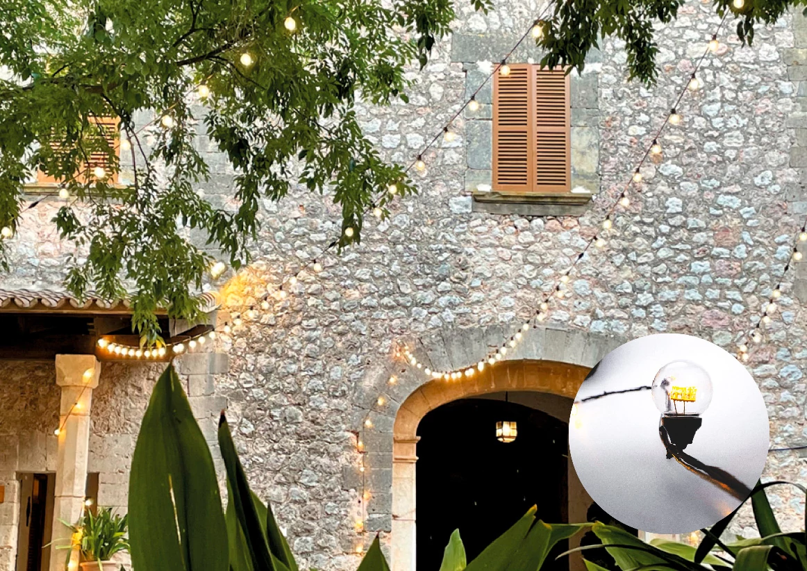 10 méteres melegfehér LED acélsodronyos girland