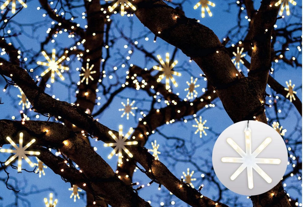 X-led villogó csillagok 2x3 méteres 24V melegfehér