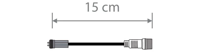 Adapter 230V - Fényfüzérekhez és jégcsapfüggönyökhöz - 15cm - Fekete kábeles - (csatlakozó 2017 -> csatlakozó 2018)