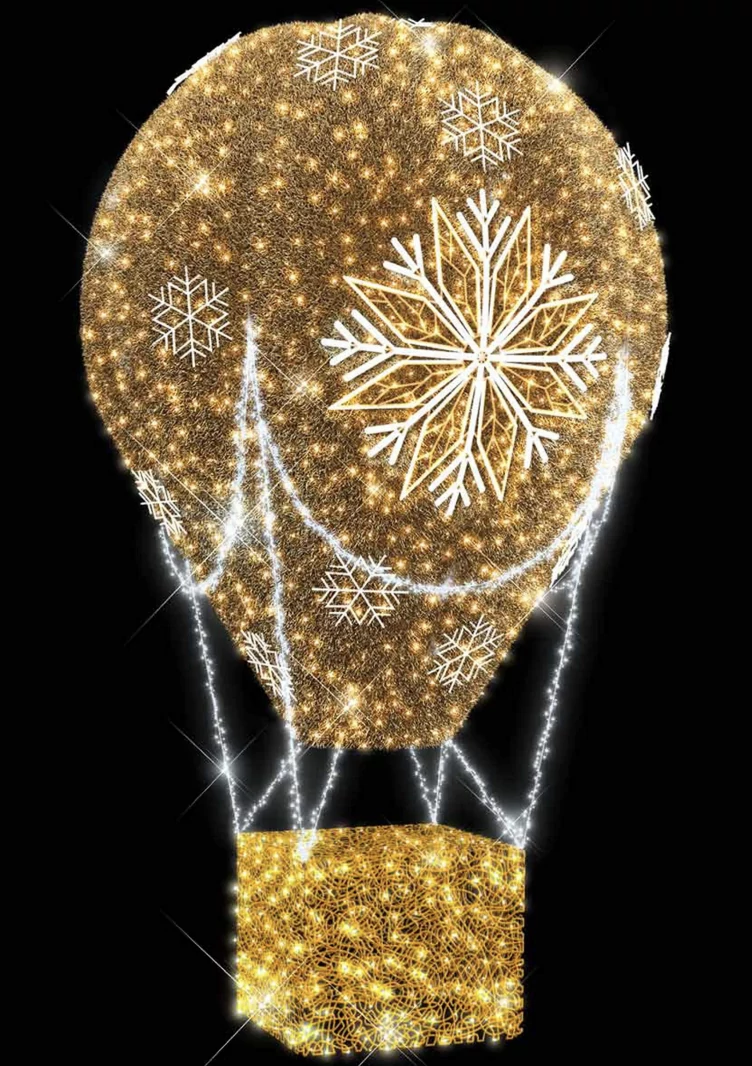 3D HERA Hőlégballon - 3,50 méteres - Melegfehér - 124W - IP55/69 - Kárpitos - Animált