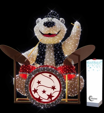 3D BEAR DRUMS doboló mackó animált 2,30 méteres