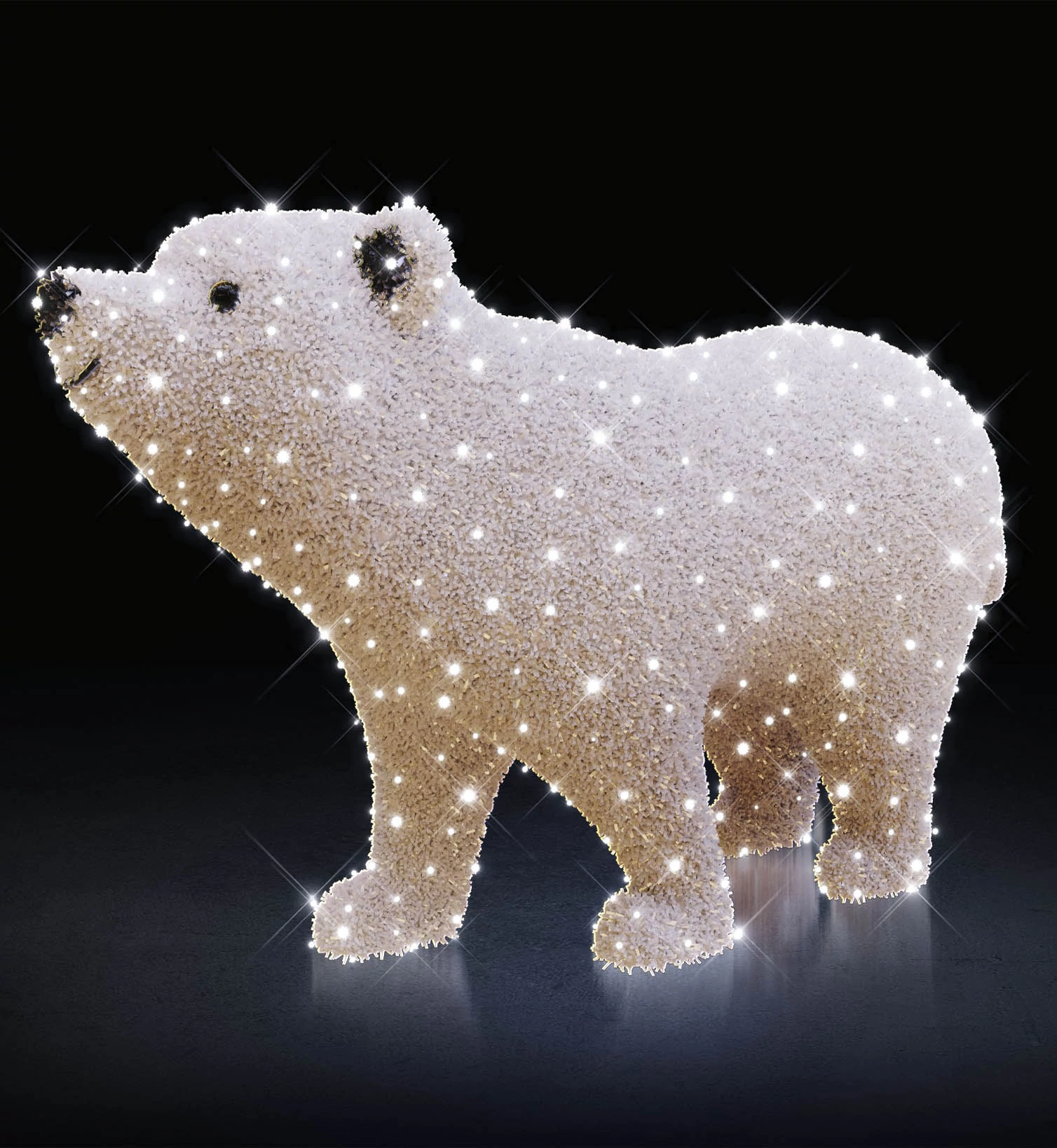 3D DADDY BEAR MEDVE - 2,20 méteres - Hidegfehér - 22W - IP55/69 - Kárpitos