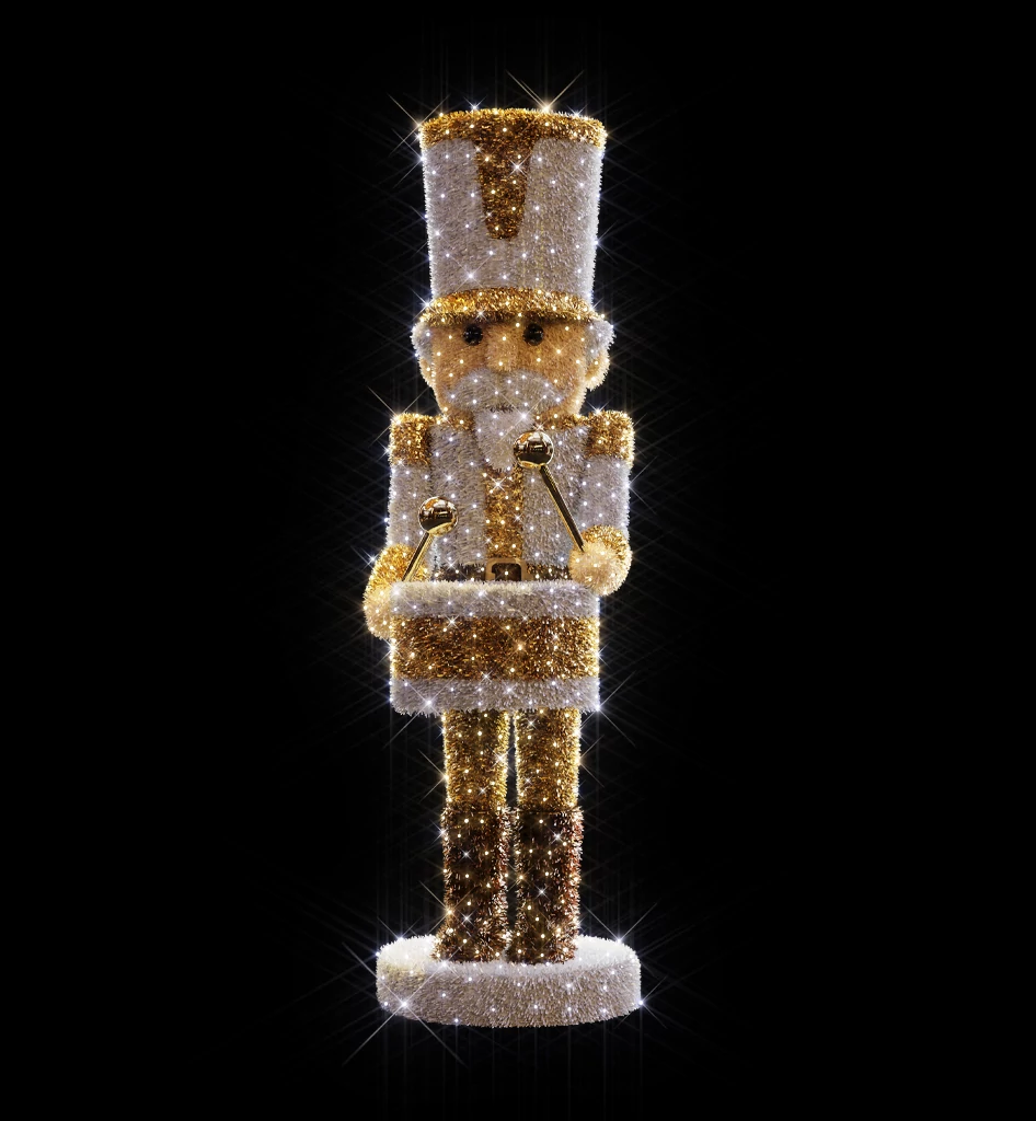 3D THEODOR diótörő - 2,30 méteres - Melegfehér - 20W -  IP55/69 - Kárpitos - Animált