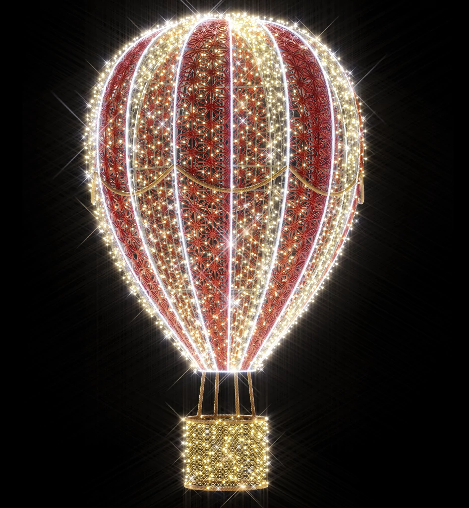 3D CIRCUS légballon  - 3 méteres - Melegfehér - 160W - IP55/69 - Kárpitos - Animált