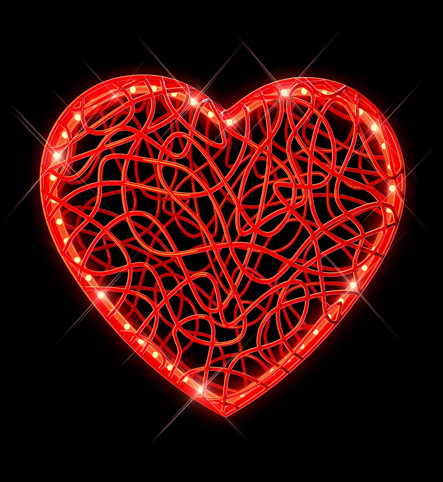 3D LOVE SZÍV piros