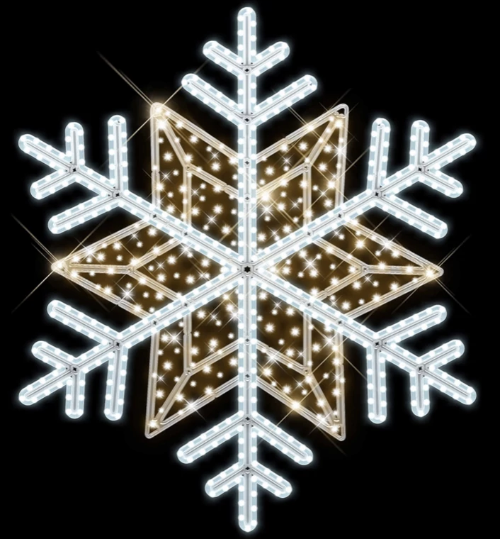 Függeszték GIVRE hópihe - 0,97 méteres - Melegfehér/hidegfehér - 40W - IP66/69
