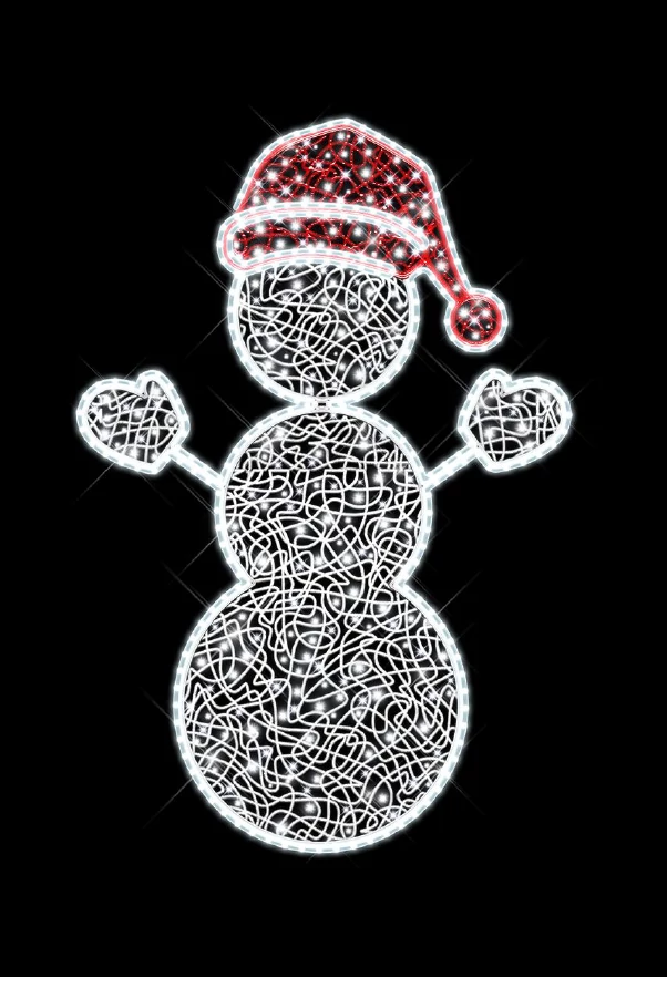 2D SNOWY Hóember - 1,57 méteres - Hidegfehér - 20W - IP66/69 - Animált
