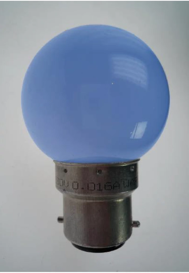 LDLH14 -  Led izzó B22 kék homogén - 230V - 3,68VA - 16mA - max 0,5W - 25db/ szett