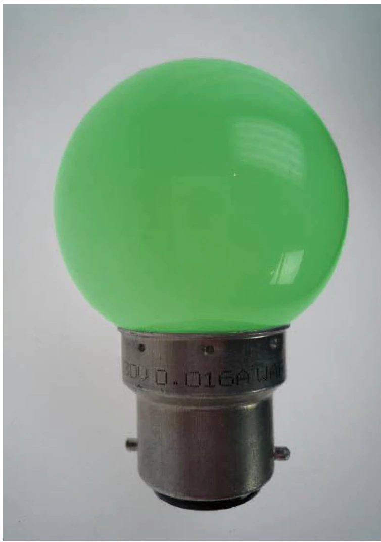 LDLH16 - Led izzó B22 zöld homogén - 230V - 3,68VA - 16mA - max 0,5W - 25db/ szett