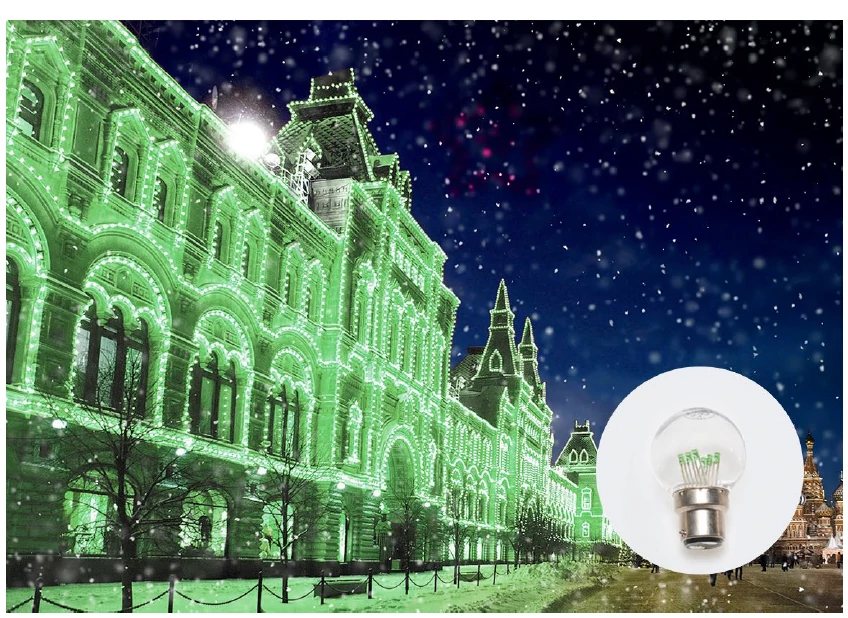 LDL16-B22 Led izzó zöld - 230V - 3,68VA - 16mA - max 0,5W - 25 db/szett - Polycarbonat