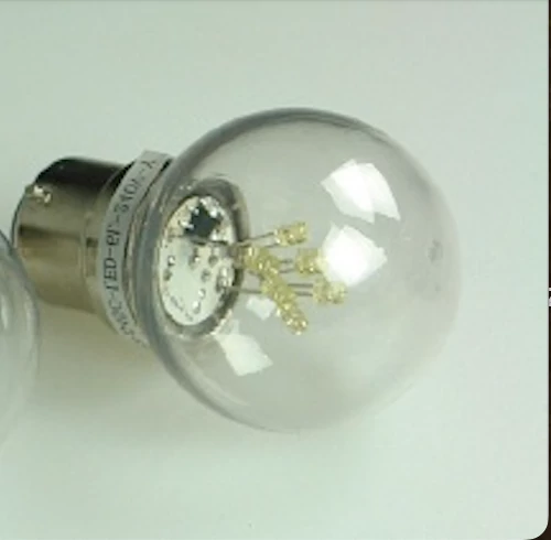 LDL12 - B22 Led izzó sárga  - 230V - 3,68VA - 16mA - max 0,5W - 25 db/szett - Polycarbonat