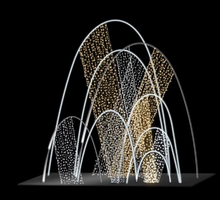 3D TATIANA SZÖKŐKÚT  - 2 méteres - Melegfehér/hidegfehér - 60W - IP55/69 - Animált